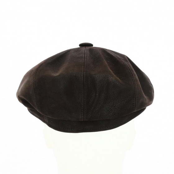 Casquette Cuir Wayne Marron - Traclet