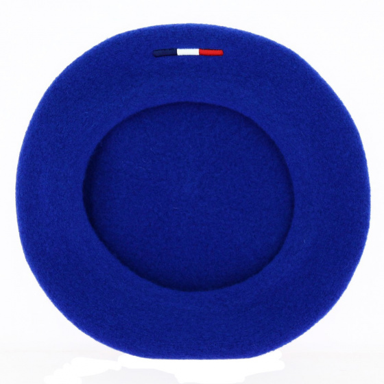Béret Bleu Vif avec pin's XV de France Rugby - Laulhère Béret Bleu Vif avec pin's XV de France Rugby - Laulhère