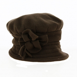 Brown fleece cap beret - Eva line