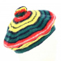 Beret Red Yellow Green Wool - Traclet