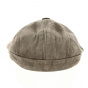 Wayne Taupe Leather Cap - Traclet