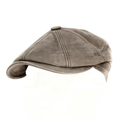 Casquette Cuir Wayne Taupe - Traclet Reference : 18237 | Chapellerie Traclet