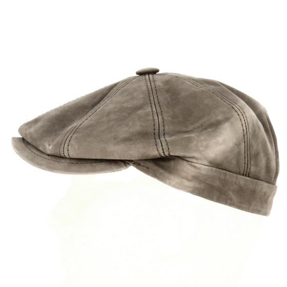 Wayne Taupe Leather Cap - Traclet
