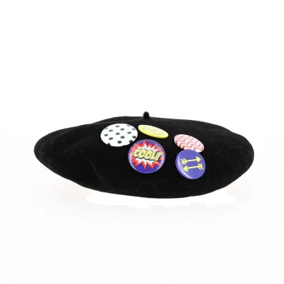 Women's Glossy Black Mae Beret - Laulhère Reference: 12576 | Chapellerie Traclet