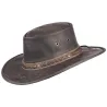Chapeau Cuir Kangourou Squashy Marron