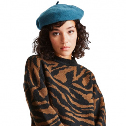 Audrey Wool Beret Atlantic Blue - Brixton