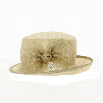 Chapeau Cérémonie Aurélie Paille Beige- Traclet Reference : 9539 | Chapellerie Traclet