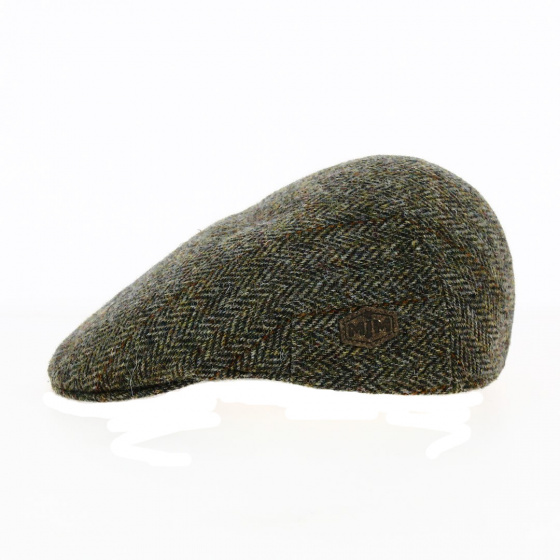 Casquette Plate Harris Tweed Kaki- Traclet