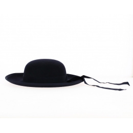 Navy Wool Felt Breton Hat - Traclet