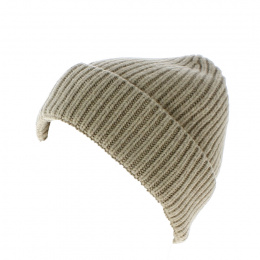 Le Nito Beige Sand Wool Beanie - Kopka