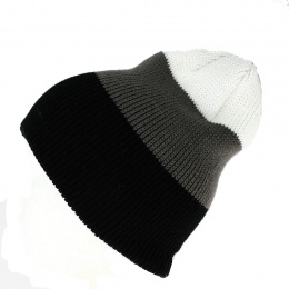 The Frena Black Stripe Beanie - Coal
