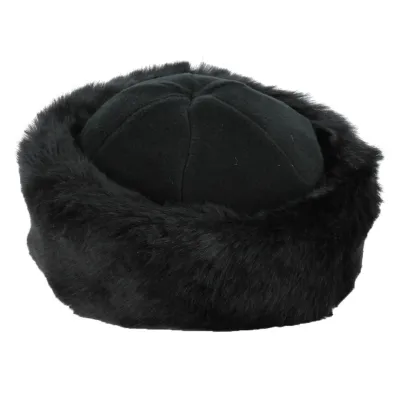 Black Polar Marmot Beanie & Black Faux Fur - Traclet | Chapellerie Traclet Reference: 17465