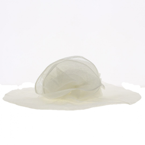 Corinne Straw Ceremonial Wide-Brimmed Hat Sisal Made in France - Traclet