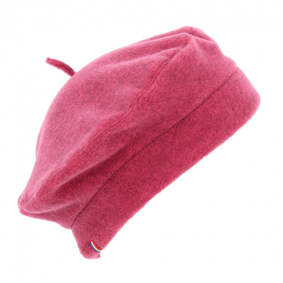 Pink Fleece Beret Denise made in France - Traclet