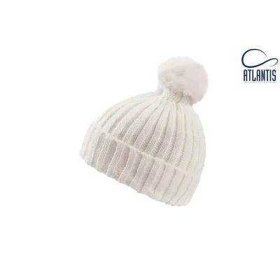 White Fur Pompom Beanie - Atlantis Reference: 8964 | Chapellerie Traclet