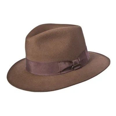 Chapeau Indiana Jones Marron Sous Licences - Feutre Poil