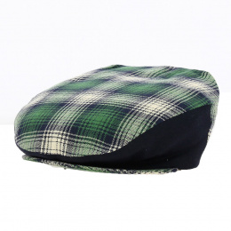 Children's Blue and Green Checkered Flat Cap - Traclet