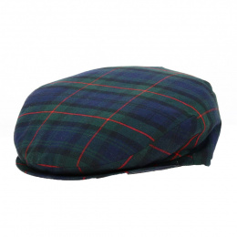 Casquette Plate à Carreaux Vert et bleu - Traclet