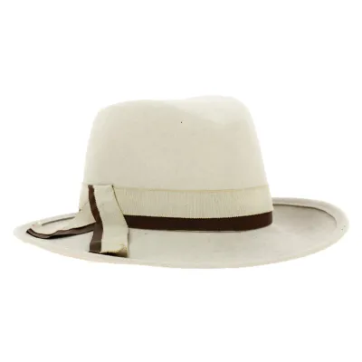 Beige Wool Felt Fedora Hat Adèle - Traclet Reference: 18260 | Traclet Hatmakers