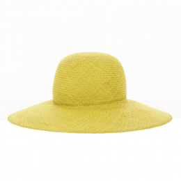 Yellow Pedra Panama Wide-Brimmed Hat - Traclet