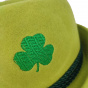 Saint Patrick embroidery hat Anise green wool felt - Traclet