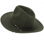 Khaki Green Venice Wool Felt Fedora Hat - Traclet