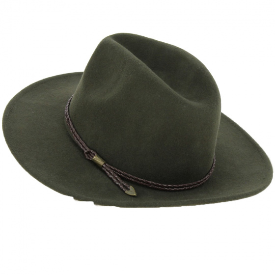 Chapeau Fedora feutre laine Venise Vert Kaki - Traclet Chapeau Fedora feutre laine Venise Vert Kaki - Traclet