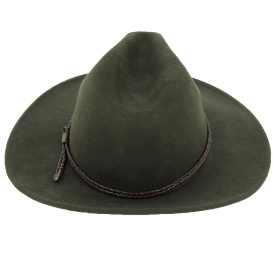 Chapeau Fedora feutre laine Venise Vert Kaki - Traclet Chapeau Fedora feutre laine Venise Vert Kaki - Traclet