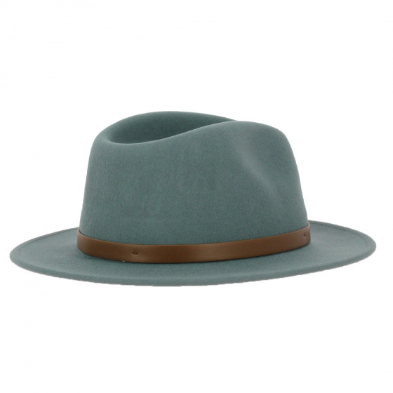 Chapeau Fedora Messer Feutre Laine Vert Amande - Brixton