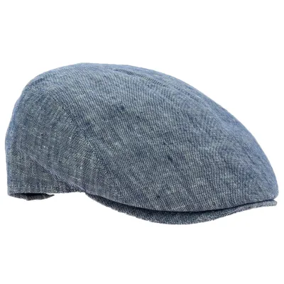 Flat Cap Bang Linen Blue - MTM Reference: 17434 | Traclet Hat Shop