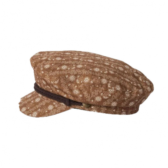 Brown Cotton Flower Fiddler Marine Cap - Brixton