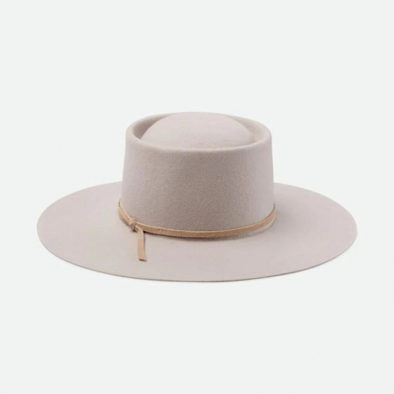 Vale Beige Felt Boater Hat - Brixton