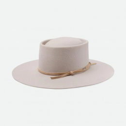 Vale Beige Felt Boater Hat - Brixton