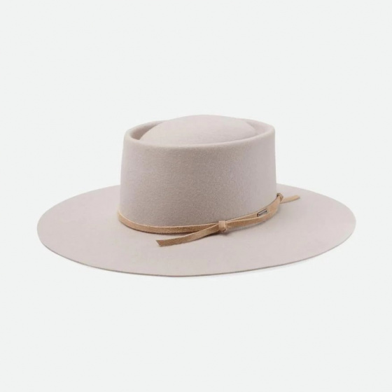 Chapeau Canotier Vale Feutre Beige - Brixton