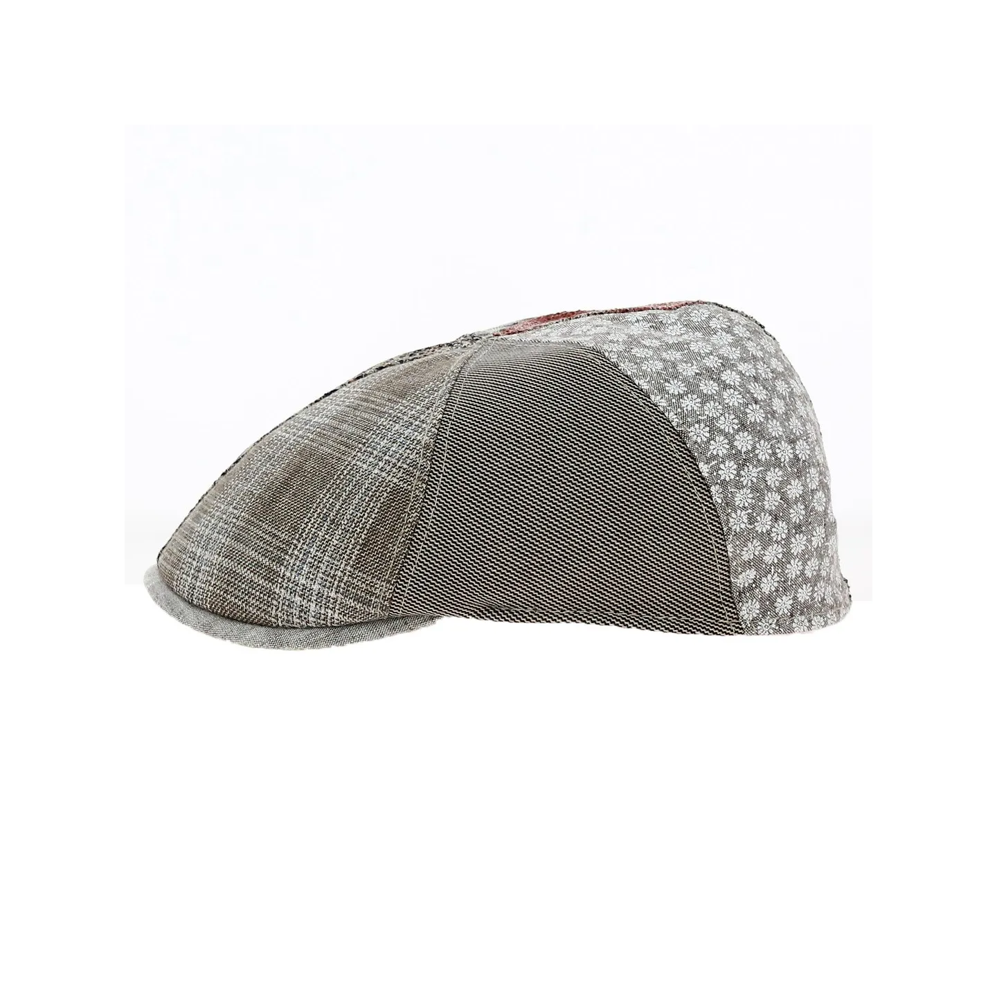 Domed Patchwork Linen and Cotton Cap - Traclet Reference: 11719 | Traclet Hat Shop