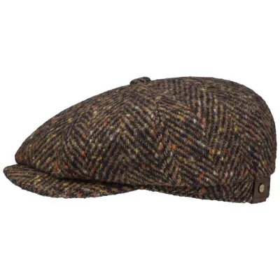 Brown Herringbone Hatteras Cap - Stetson Reference: 18335 | Traclet Hat Shop
