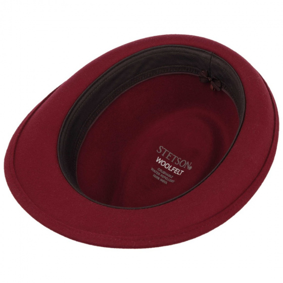 Chapeau Trilby Feutre Laine Elkader Rouge - Stetson Chapeau Trilby Feutre Laine Elkader Rouge - Stetson