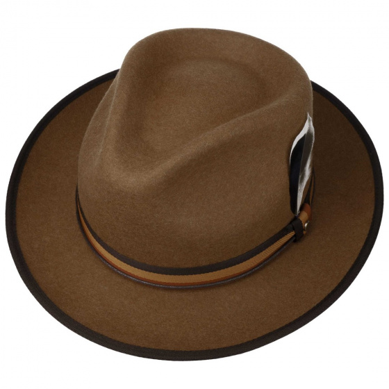 Chapeau Fedora Feutre Laine Cognac - Stetson