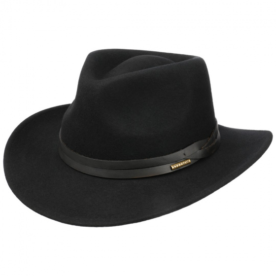 Western Wool Felt Hat Black - Stetson