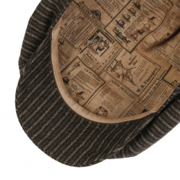 Brown Striped Wool 8 Rib Cap - Stetson