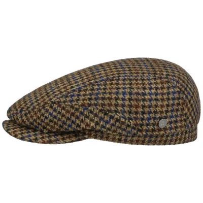 Casquette Plate Harris Tweed Laine Vierge Marron - Lierys Reference : 18360 | Chapellerie Traclet