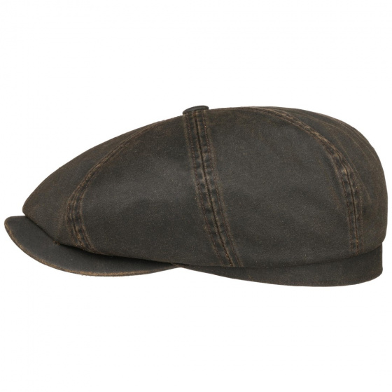 Stetson Brown Cotton Hatteras Cap with Ear Flaps