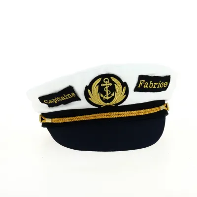 Casquette Marin Commodore Personnalisé Coton Blanc - Traclet Reference : 18348 | Chapellerie Traclet