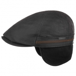 Redding Leather Cap with Ear Flaps Black - Stetson