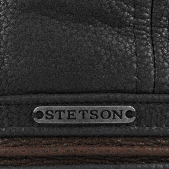 Casquette Redding Cuir Cache-Oreilles Noire - stetson