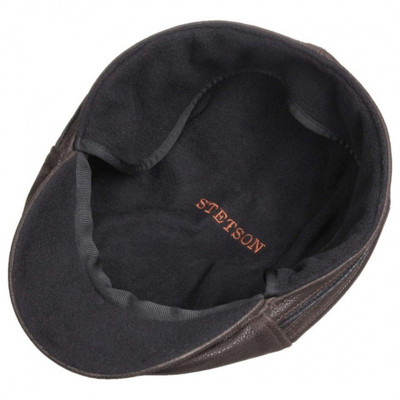 Casquette Redding Cuir Cache-Oreilles Marron - Stetson