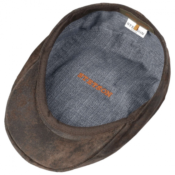 Madison Pigskin Brown Leather Cap - Stetson Madison Pigskin Brown Leather Cap - Stetson