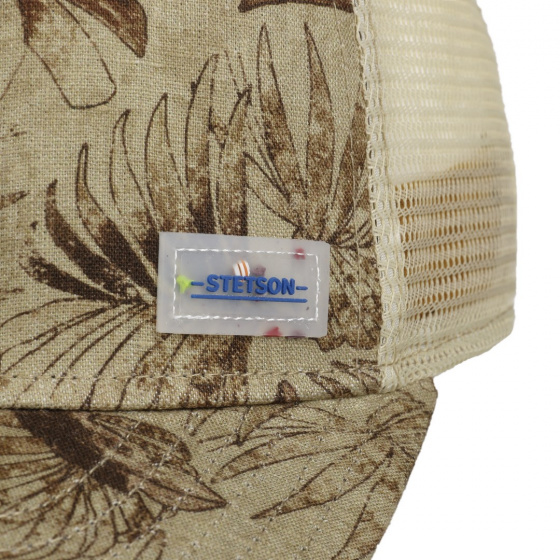 Stetson Beige Linen Jungle Trucker Cap
