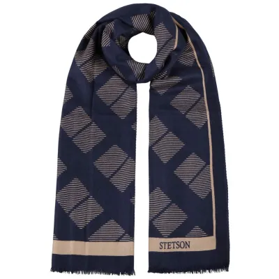Écharpe Geometric Laine & Soie Marine - Stetson Reference : 18387 | Chapellerie Traclet