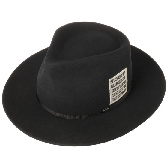 Chapeau Fedora Series Laine & Cachemire Noir - Stetson Chapeau Fedora Series Laine & Cachemire Noir - Stetson